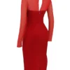 Yasmin Scarlet Plunge Midi-kjole