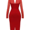 Yasmin Scarlet Plunge Midi-kjole