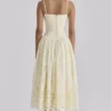 Ysabella Lemon Custom Lace + Broderie Anglaise Midi Sommerkjoler