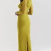 Zahra Chartreuse Plunge Maxikjole