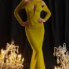 Zahra Chartreuse Plunge Maxikjole